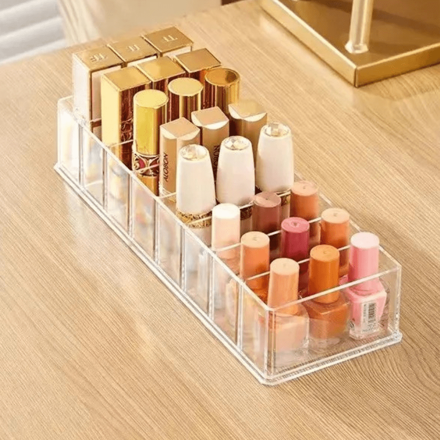 rangement pour tiroir maquillage en plastique rouge à lèvres
