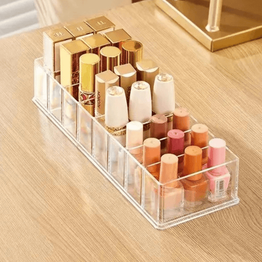 rangement pour tiroir maquillage en plastique rouge à lèvres