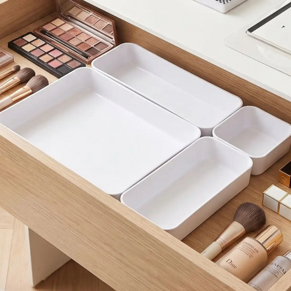rangement pour tiroir maquillage blanc plastique vide