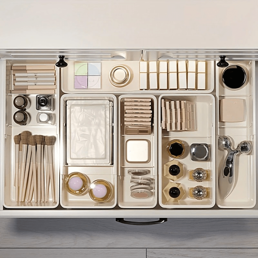 rangement pour tiroir maquillage extensible avec séparateur