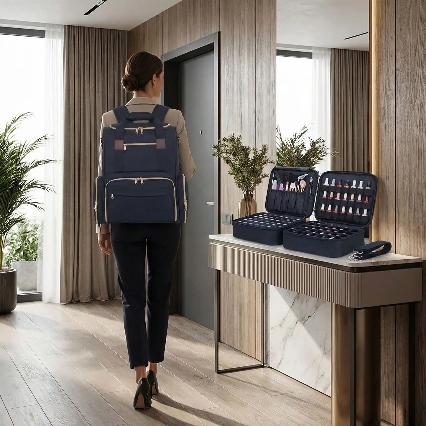 sac de maquillage femme qui transporter au dos