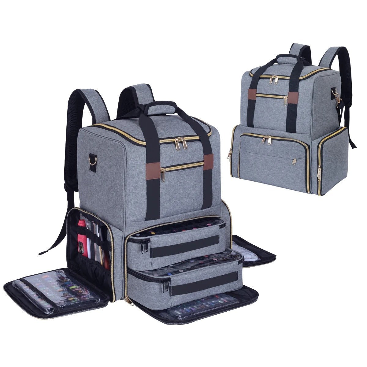 sac de maquillage gris ranger vernis à ongle
