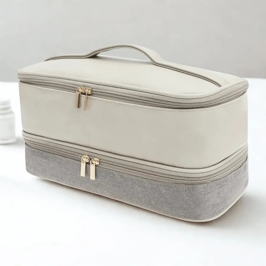 sac de rangement gris double étage coiffure