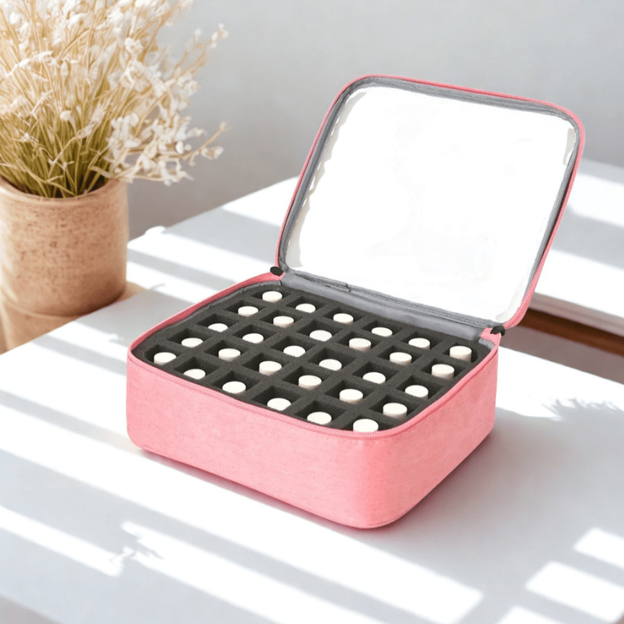 sac de rangement pour vernis à ongles rose