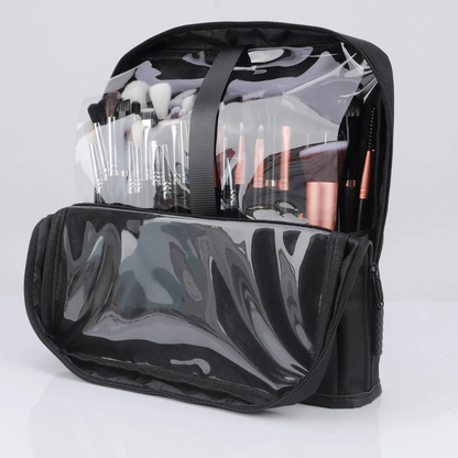 sac de rangement protection transparente pour pinceaux maquillage
