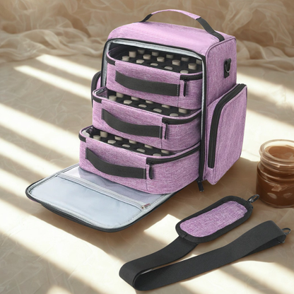 sac de rangeent vernis ongles trois trousses violet