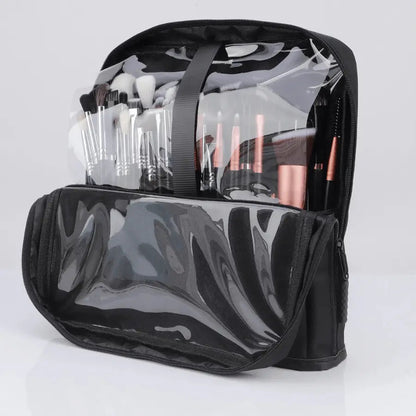 sac de rangement protection transparente pour pinceaux maquillage