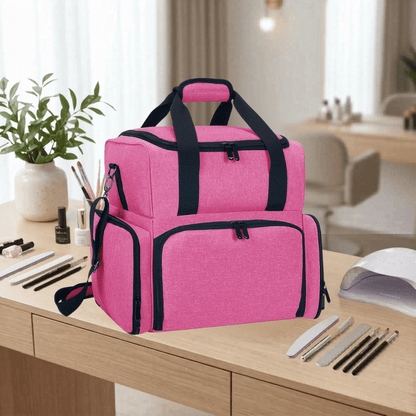 sac rangement vernis à ongles rose