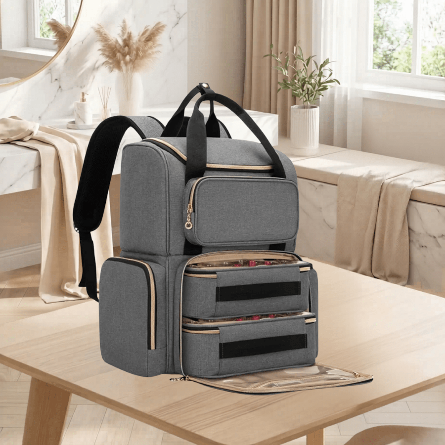 sac rangement vernis à ongles gris