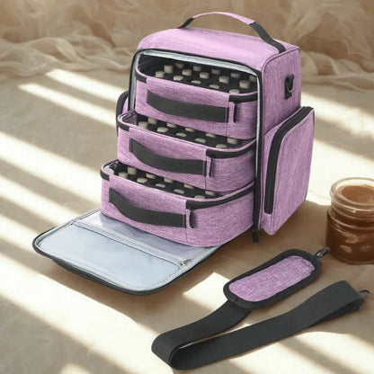 sac de rangeent vernis ongles trois trousses violet