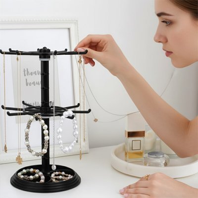 support bijoux plastique noir  pivotant