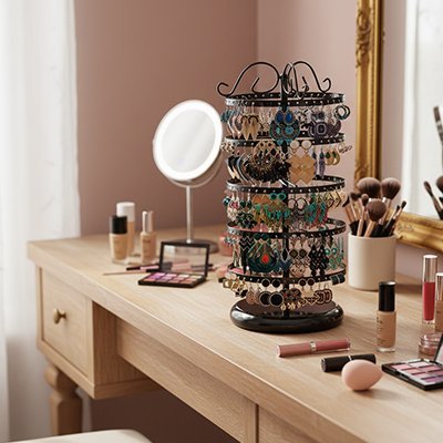 support pour bijoux sur bureau