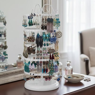 support pour bijoux blanc