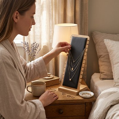 support pour colliers bijoux noir