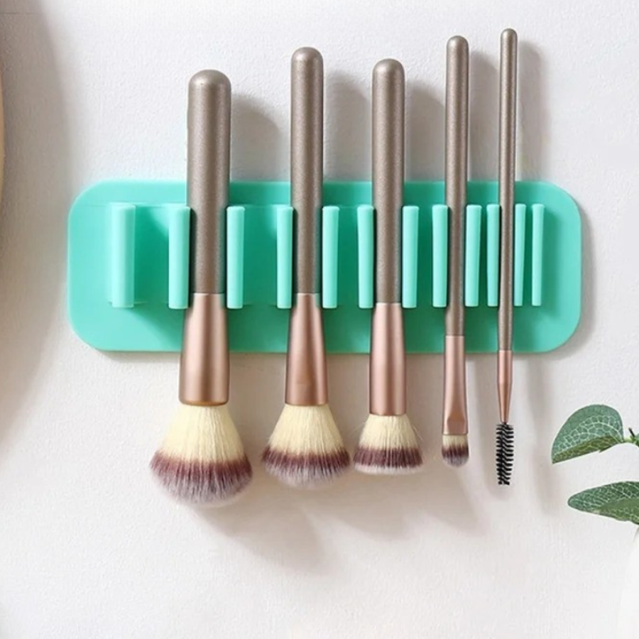 support pour pinceaux maquillage vert silicone