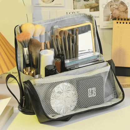 trousse a maquillage noir repliable