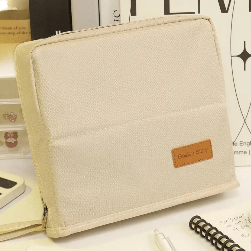 trousse a maquillage beige carré