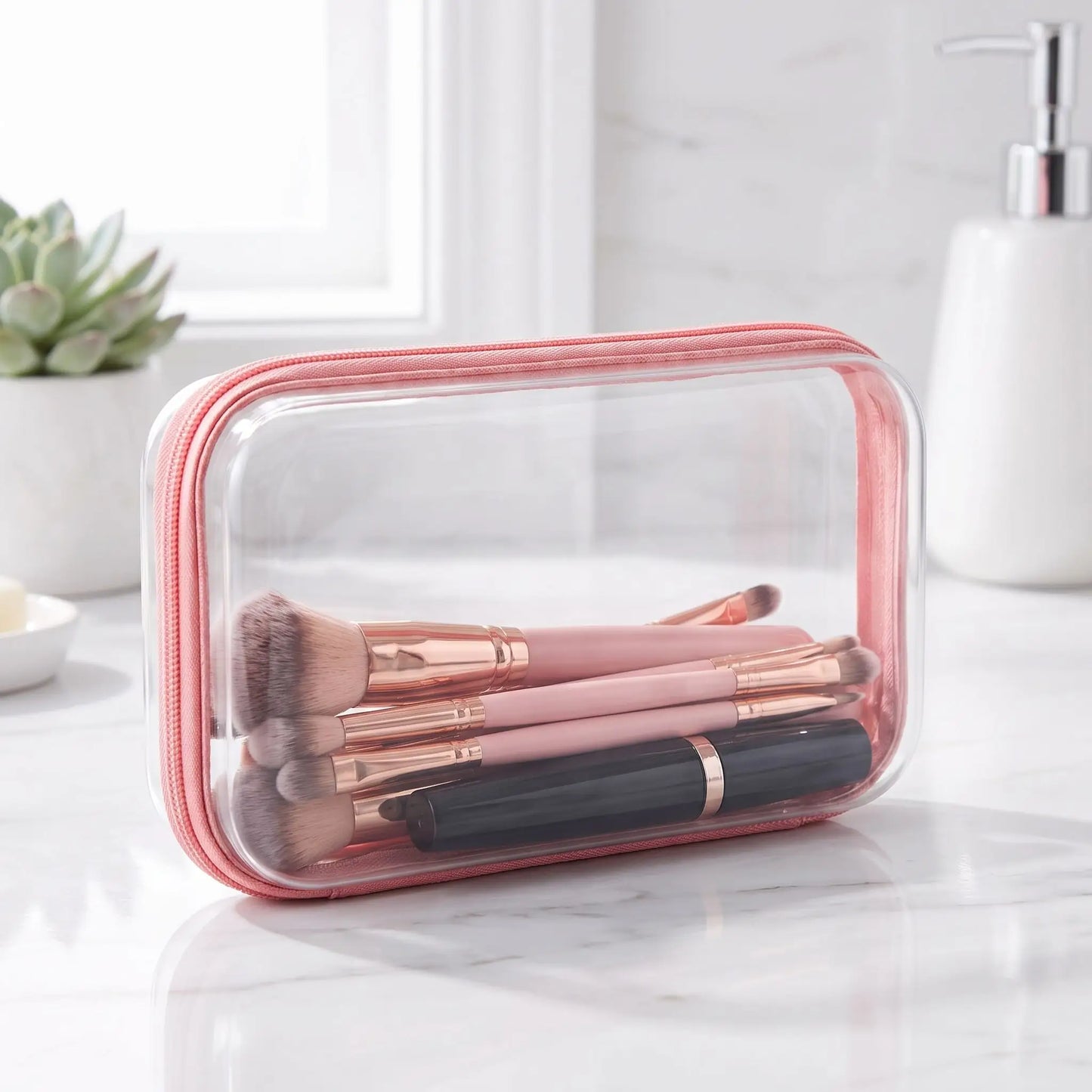 trousse à maquillage transparente ose rigide