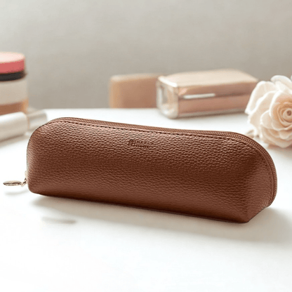 trousse à pinceaux maquillage café