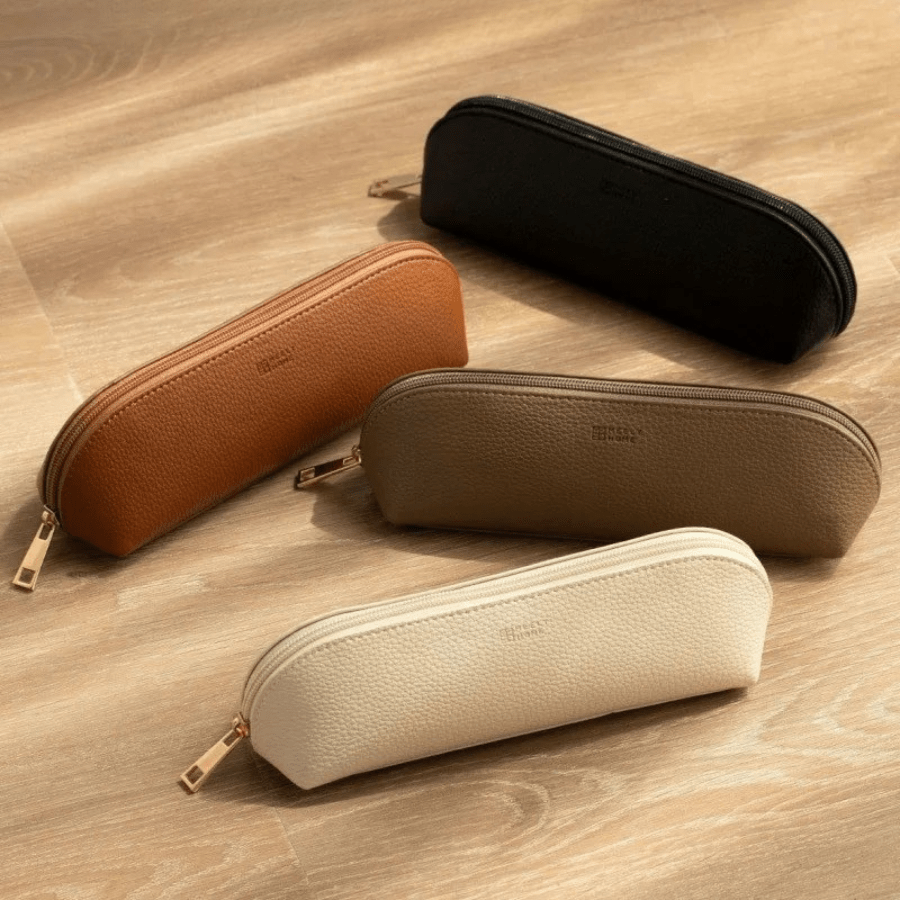 trousse à pinceaux maquillage quatre couleur en cuir