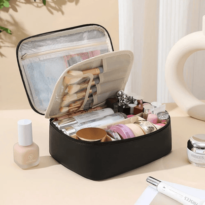 Trousse de maquillage similicuir noir