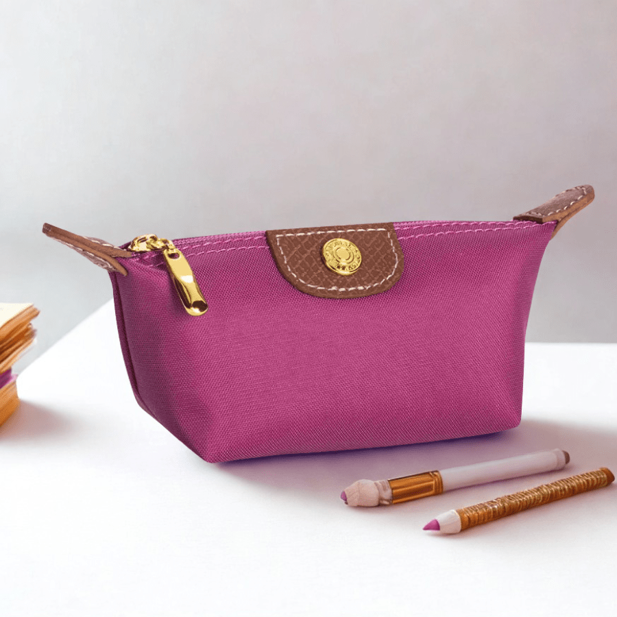 Trousse de maquillage fushia mini portatif