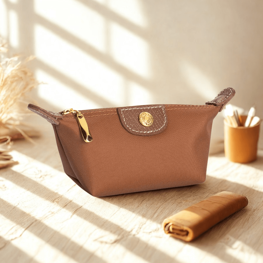 Trousse de maquillage marron mini 