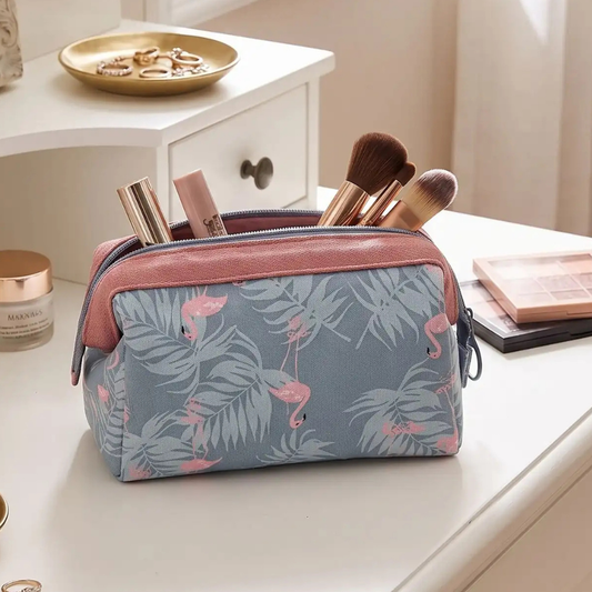 trousse de maquillage voyage motif flamant