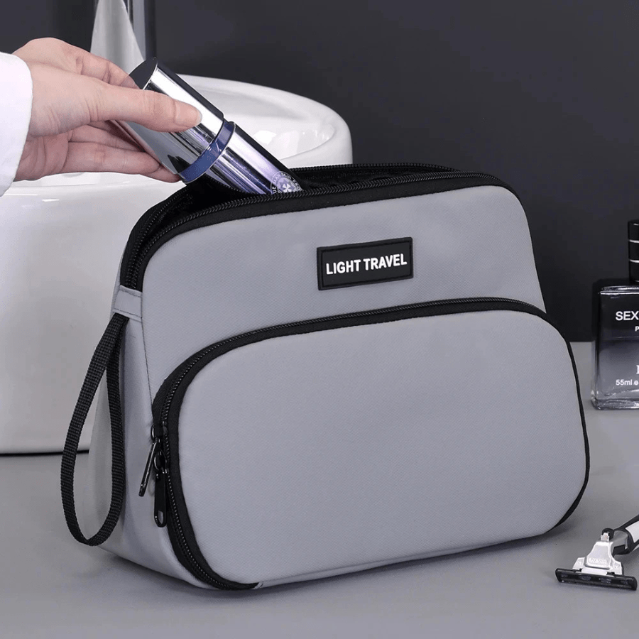 Trousse de toilette gris impermable légère