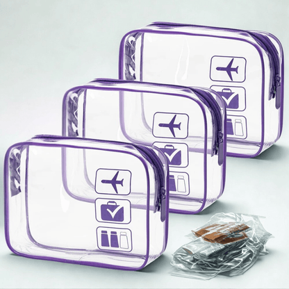 avion trousse de toilette   trois trousses violet