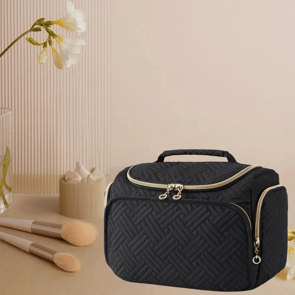 Trousse de toilette de luxe femme noir pour cosmétique