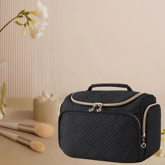 Trousse de toilette de luxe femme noir pour cosmétique