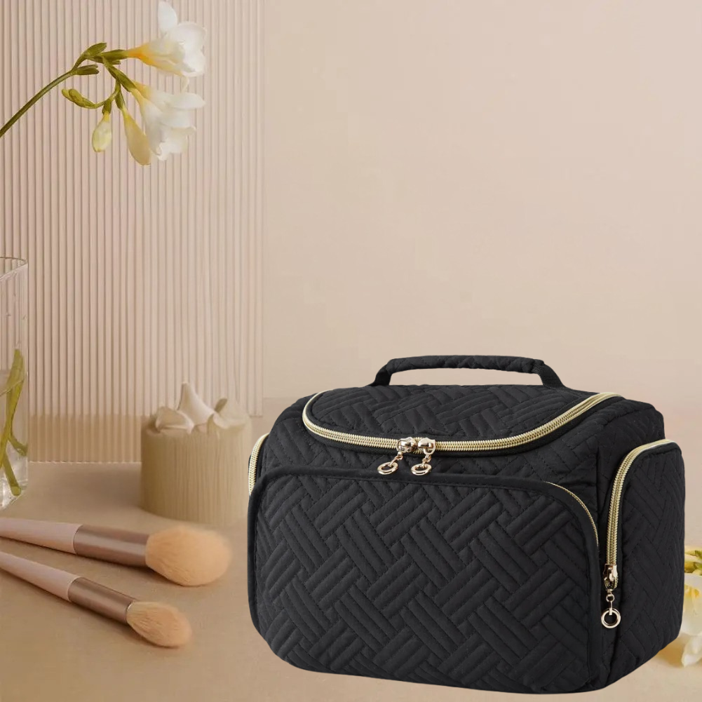 Trousse de toilette de luxe femme noir pour cosmétique
