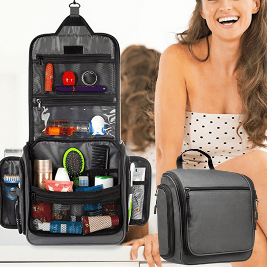 Trousse de toilette de voyage Grande capacité  avec femme assise- La trousse Beauté