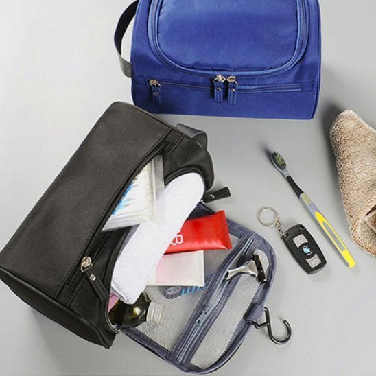 Trousse de toilette de voyage pour homme Suspendre bleu et noir - La trousse Beauté