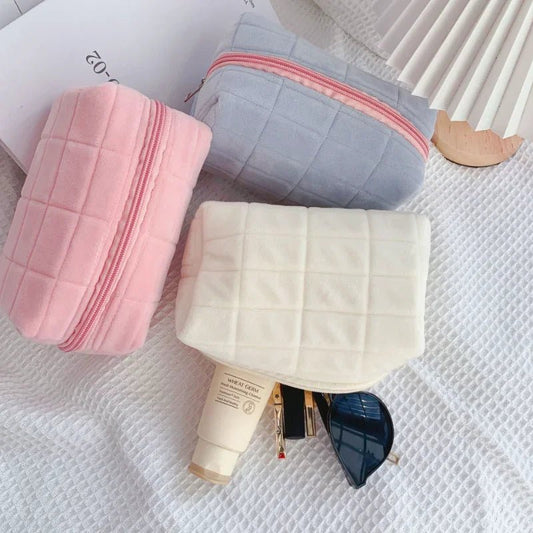 Trousse de Toilette pour femme en-velours-trois-couleur