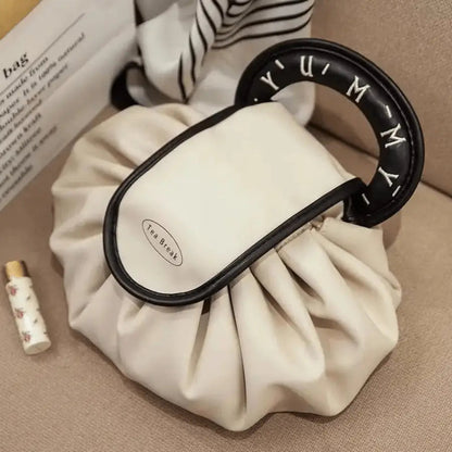 Trousse de toilette femme grand format blanc crème