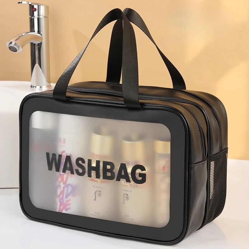Trousse de Toilette femme noir Séparateur sec et humide - La trousse Beauté