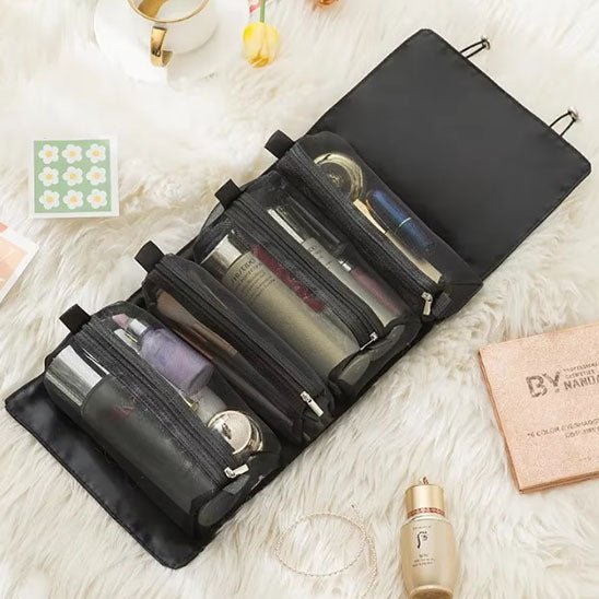 Trousse de toilette femme Pochettes détachables noir transparent- La trousse Beauté