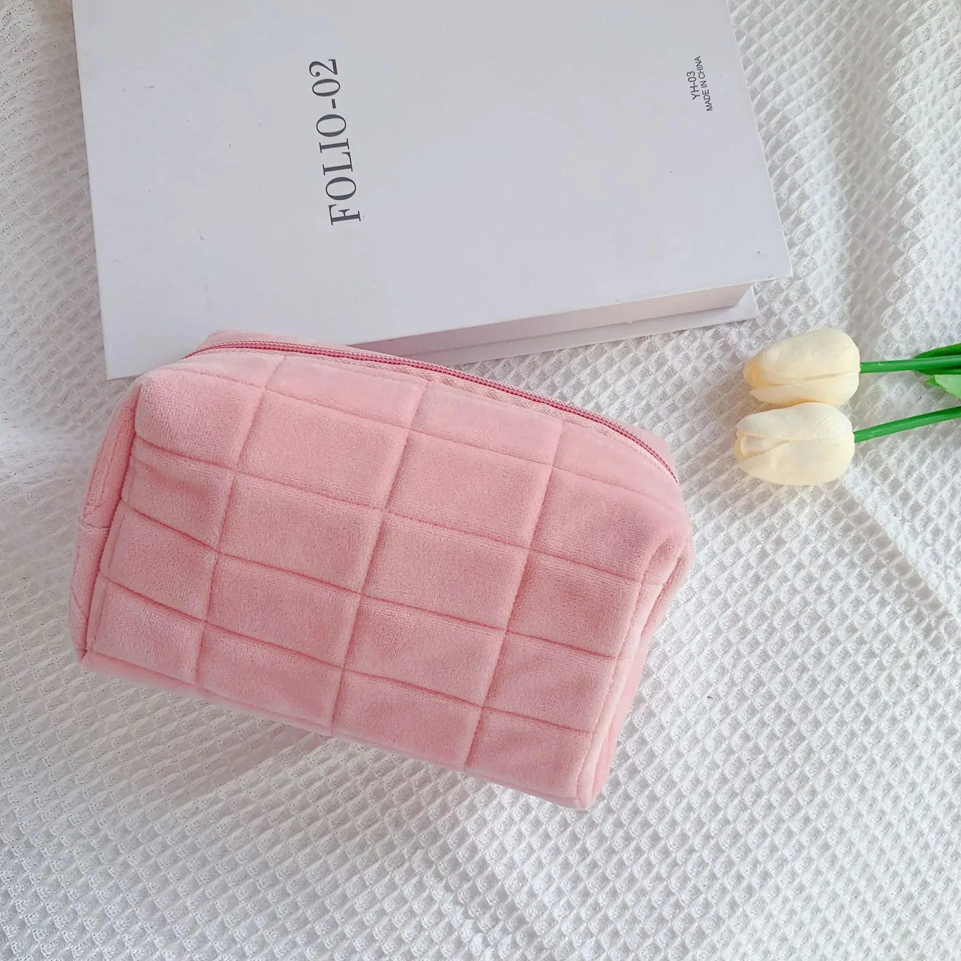Trousse de Toilette femme rose en velours