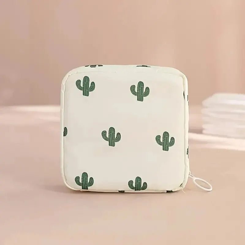 Trousse de toilette pour femme blanc cactus Serviettes hygiéniques - La trousse Beauté