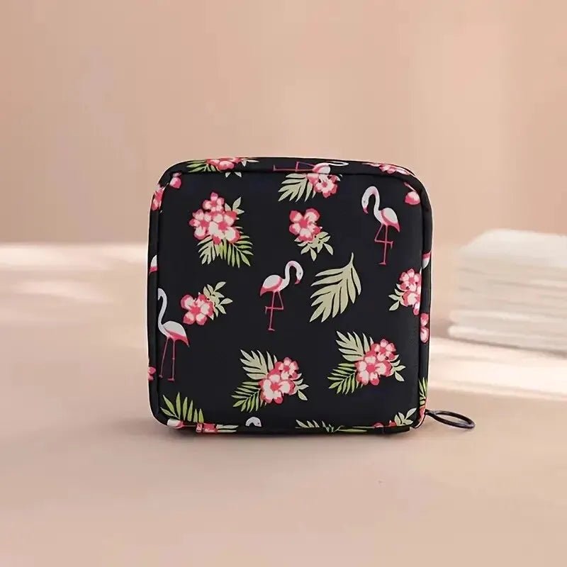 Trousse de toilette pour femme -noir flamant Serviettes hygiéniques - La trousse Beauté