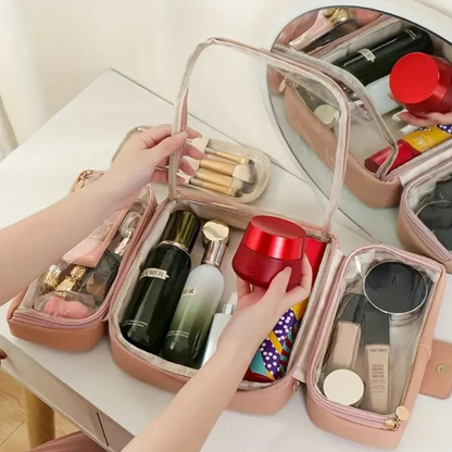 Trousse de toilette femme tendance compartiment avec plastique en pvc fermeture éclair