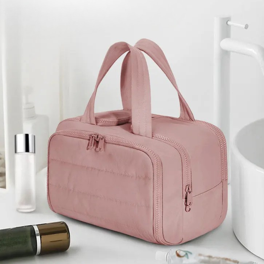 Trousse de toilette femme voyage rose grande capacité