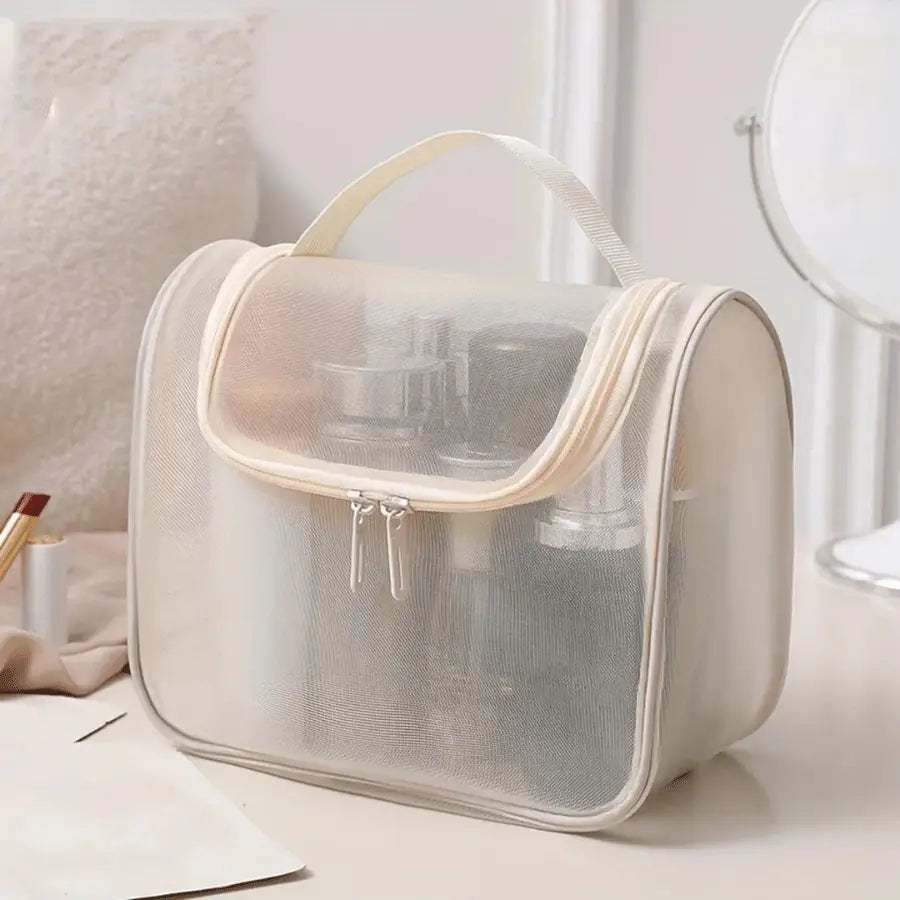 Trousse de toilette grande maille blanche