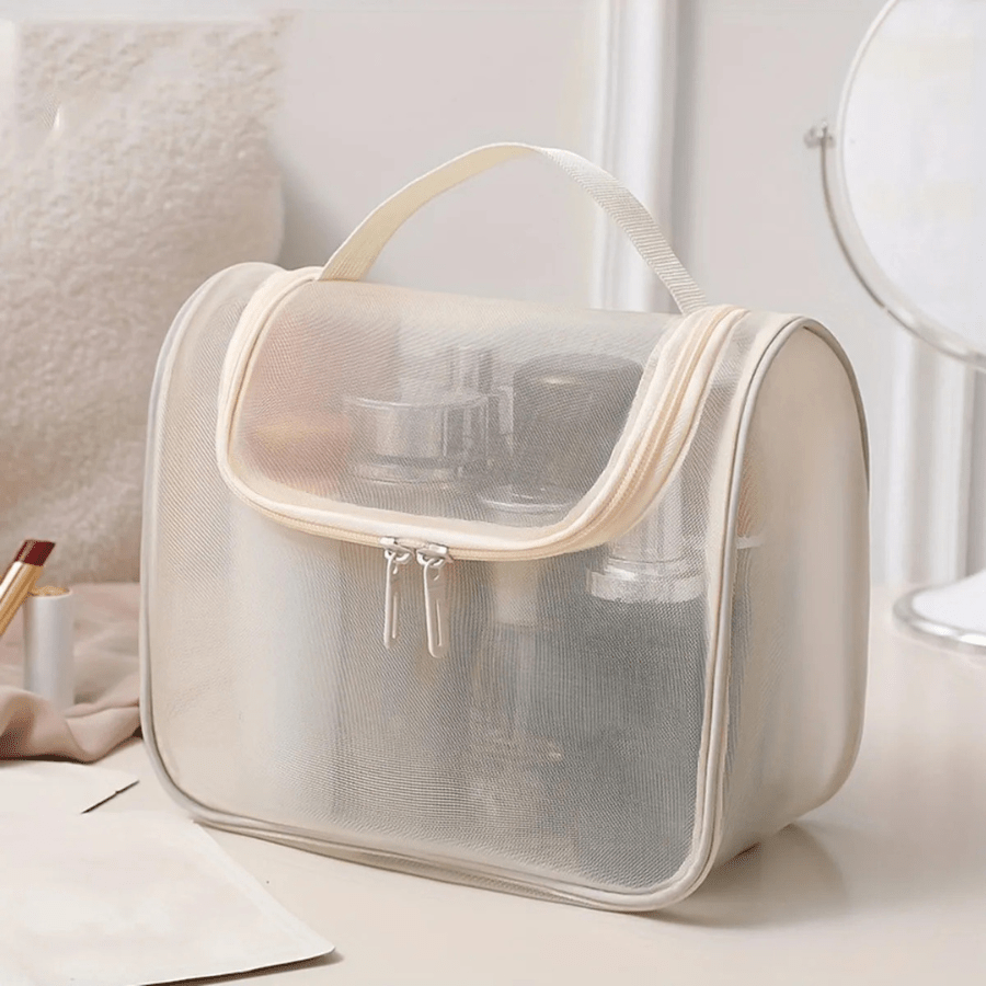 Trousse de toilette grande maille blanche