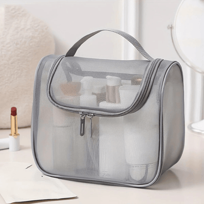 Trousse de toilette grande maille gris