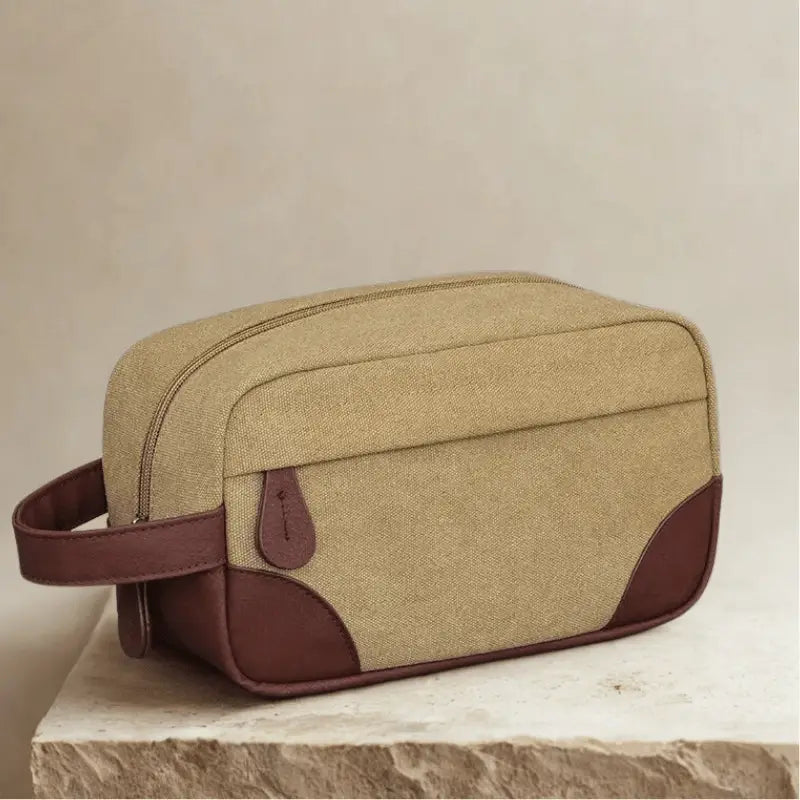 trousse de toilette homme kaki