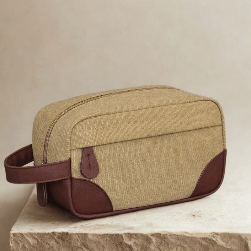 trousse de toilette homme kaki