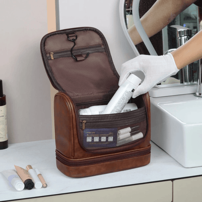 trousse de toilette homme voyage cuir salle de bain